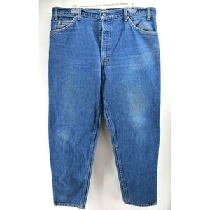 VTG Levis Jeans Mens 38X30 Light Blue Denim Pants 550 Tapered Orange Tab 90s USA